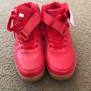 Red Dema light up high top sneakers